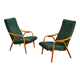 Pair of green armchairs by Antonin Suman for Ton Bystrice (Thonet) year 1960