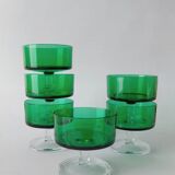 6 verres à pied coupes luminarc vert
