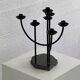 Metal candle holder and black quartz base