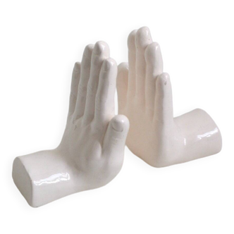 Ceramic Hands Bookends
