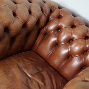 Set of 2 vintage chesterfield club armchairs in cognac leather, Netherlands,