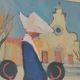 Oil painting on canvas board, Rodolfo Marma "The Nuns" Saint-E