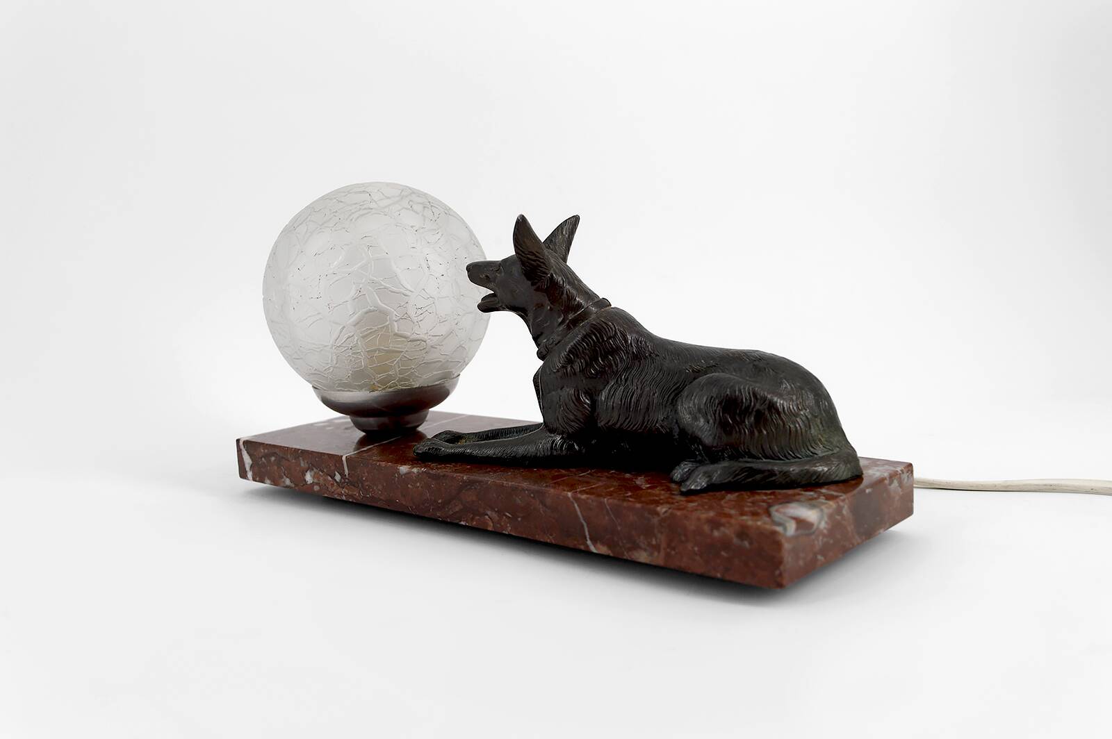 Art Deco Sculptural Night Light – German Shepherd, circa 1930