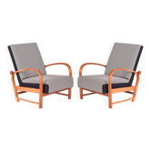 Art Deco Armchairs in Walnut attributed to Thonet, Germany, 1930s, Set of 2
