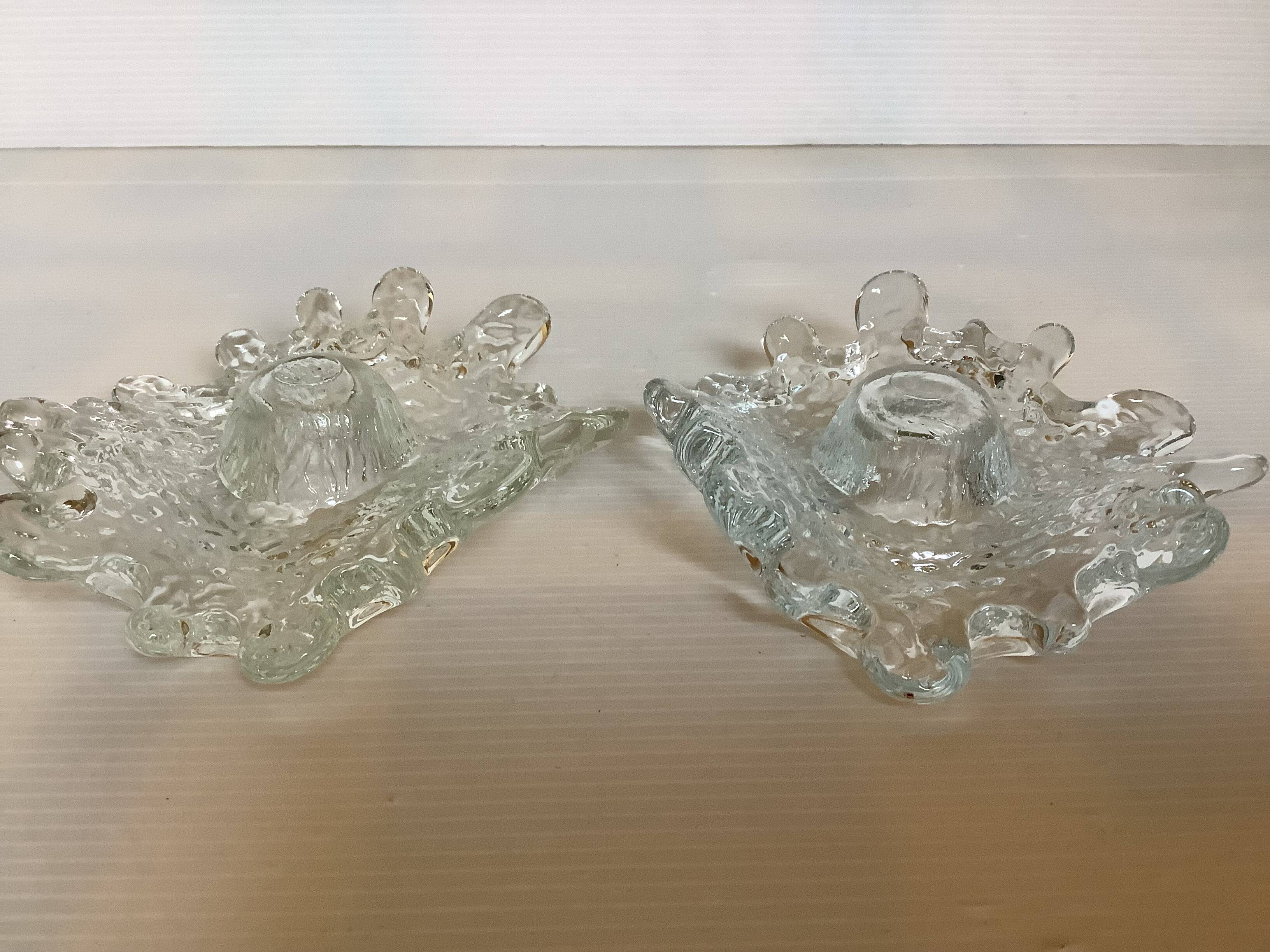 Duo of free-form candle holders Uno Westerberg Pukeberg Scandinavian