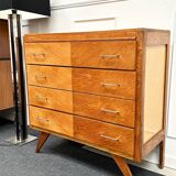 Vintage chest of drawers with compass feet