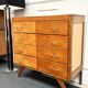 Vintage chest of drawers with compass feet