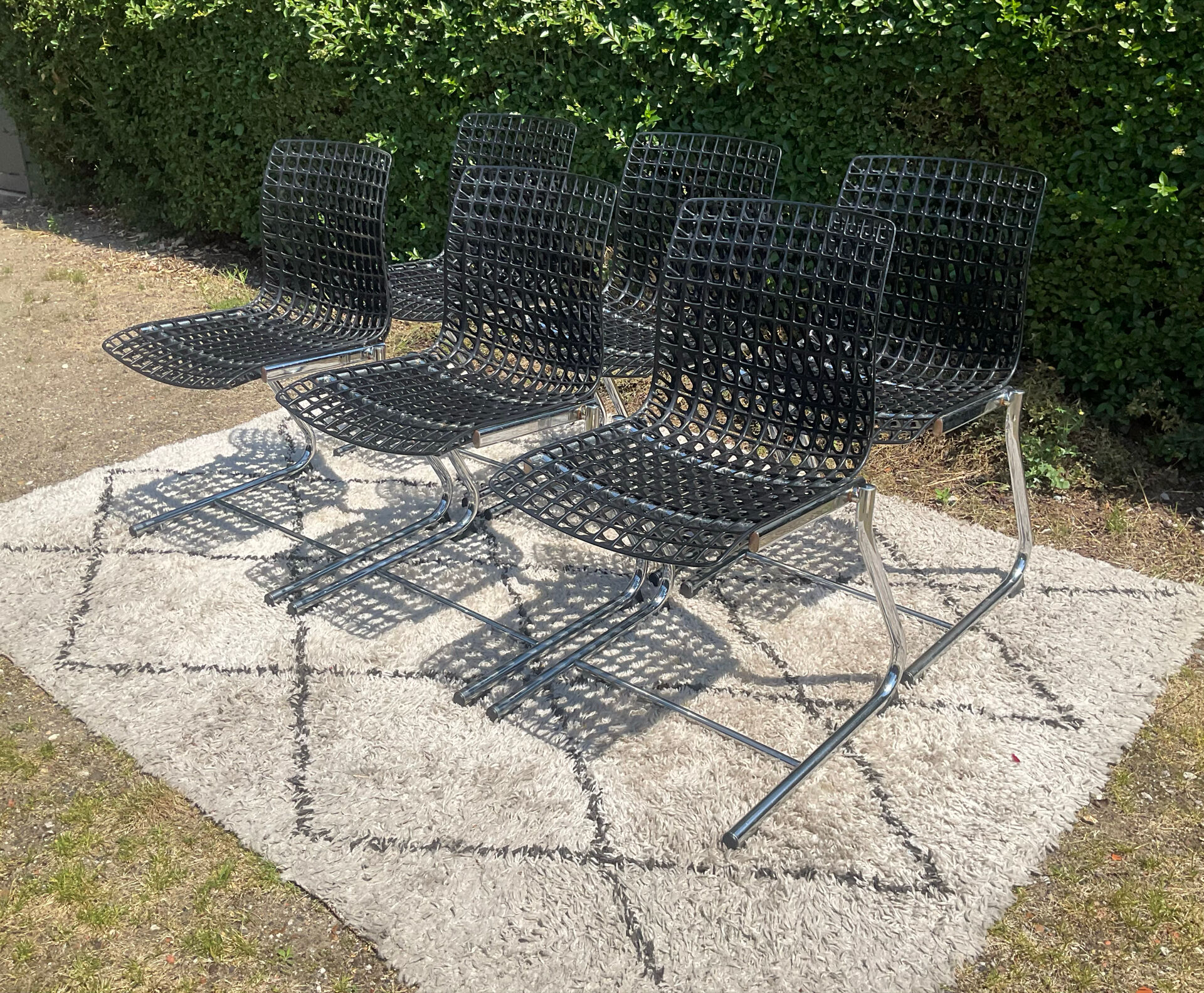 Série de 6 chaises « Moiré » par Ton Haas