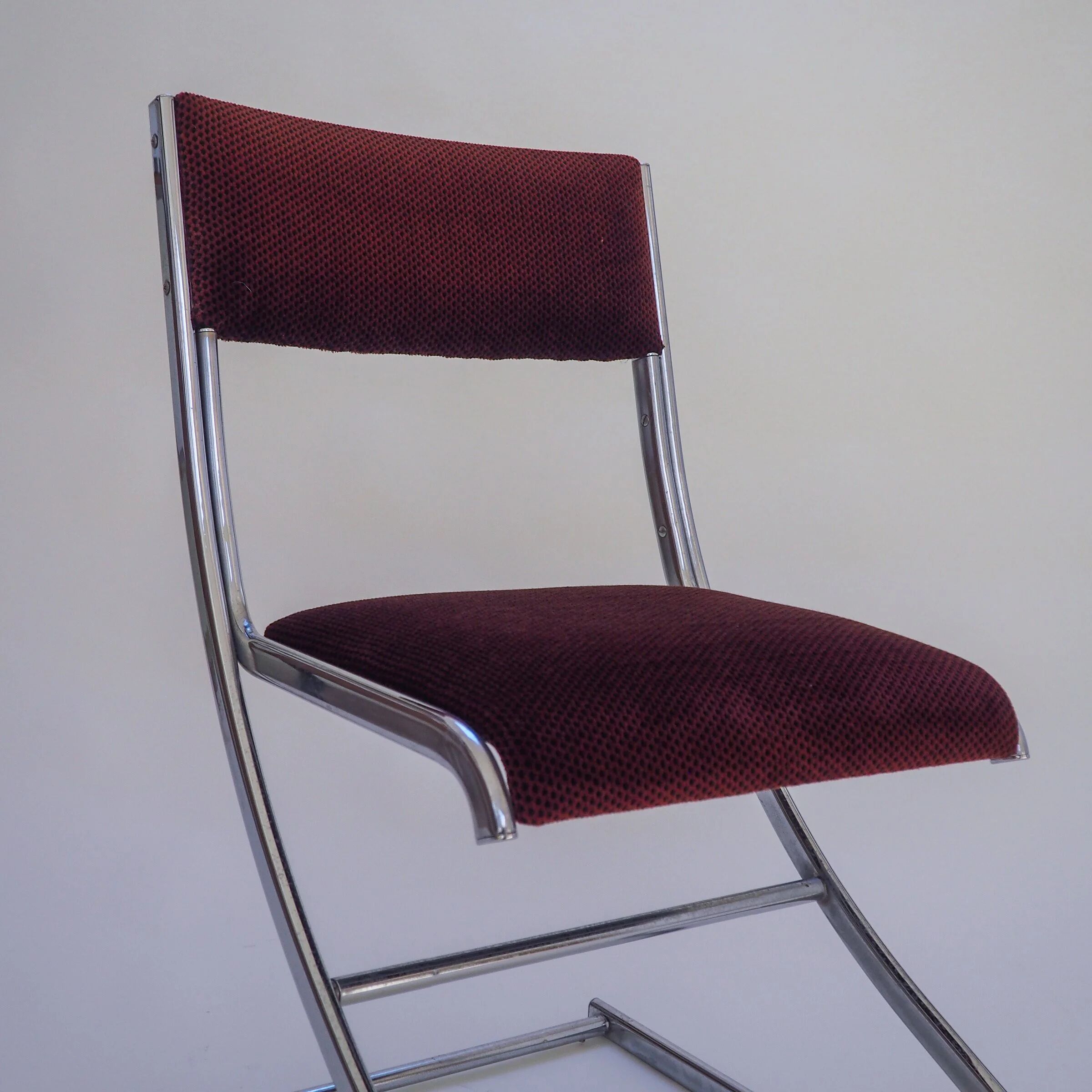 70s tubular chrome dining chair