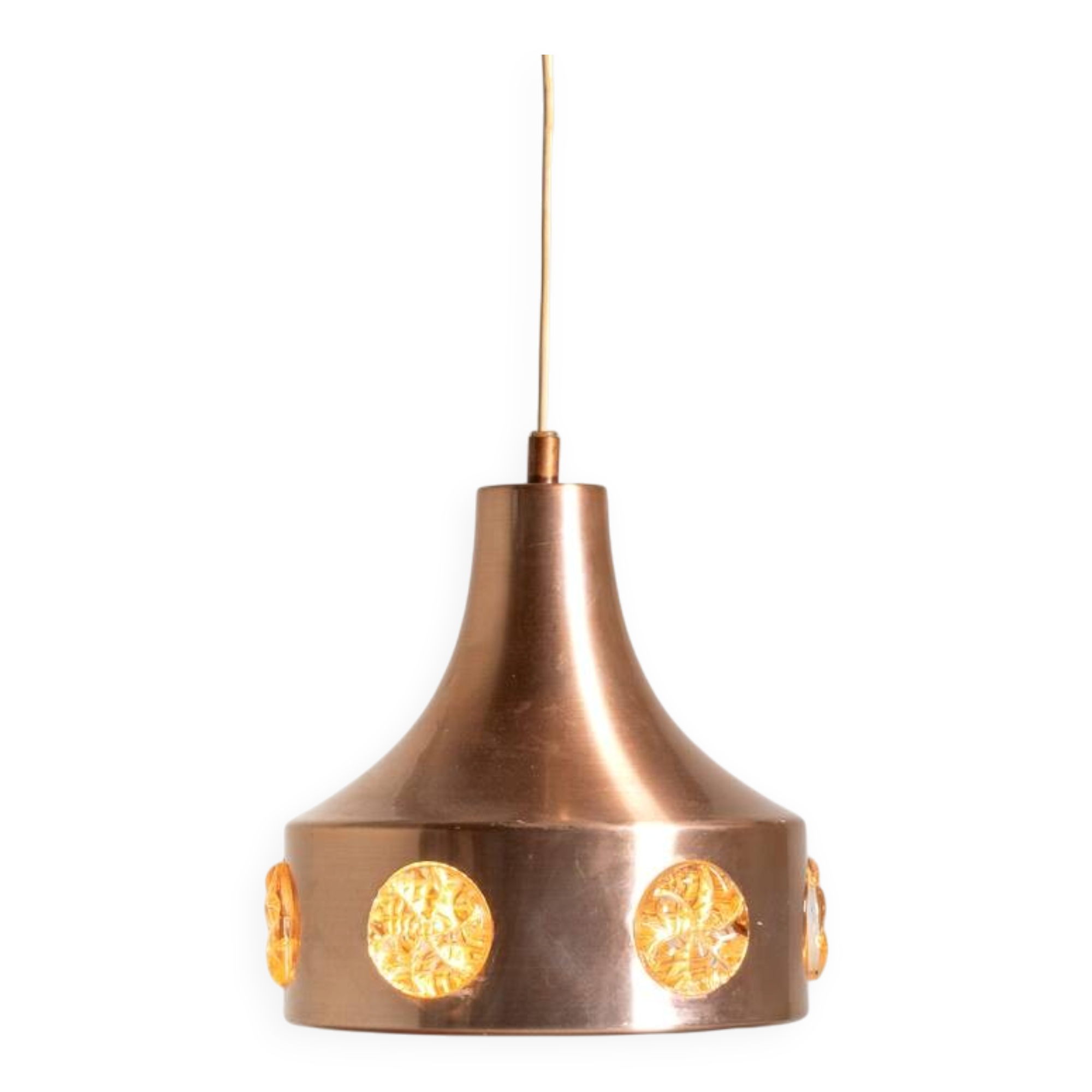 Swedish metal and glass pendant lamp, 1960s/70s