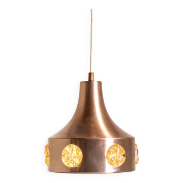 Suspension en métal et en verre suédoise, années 1960/70.