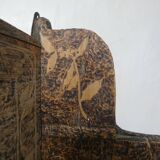 carved wooden shelf