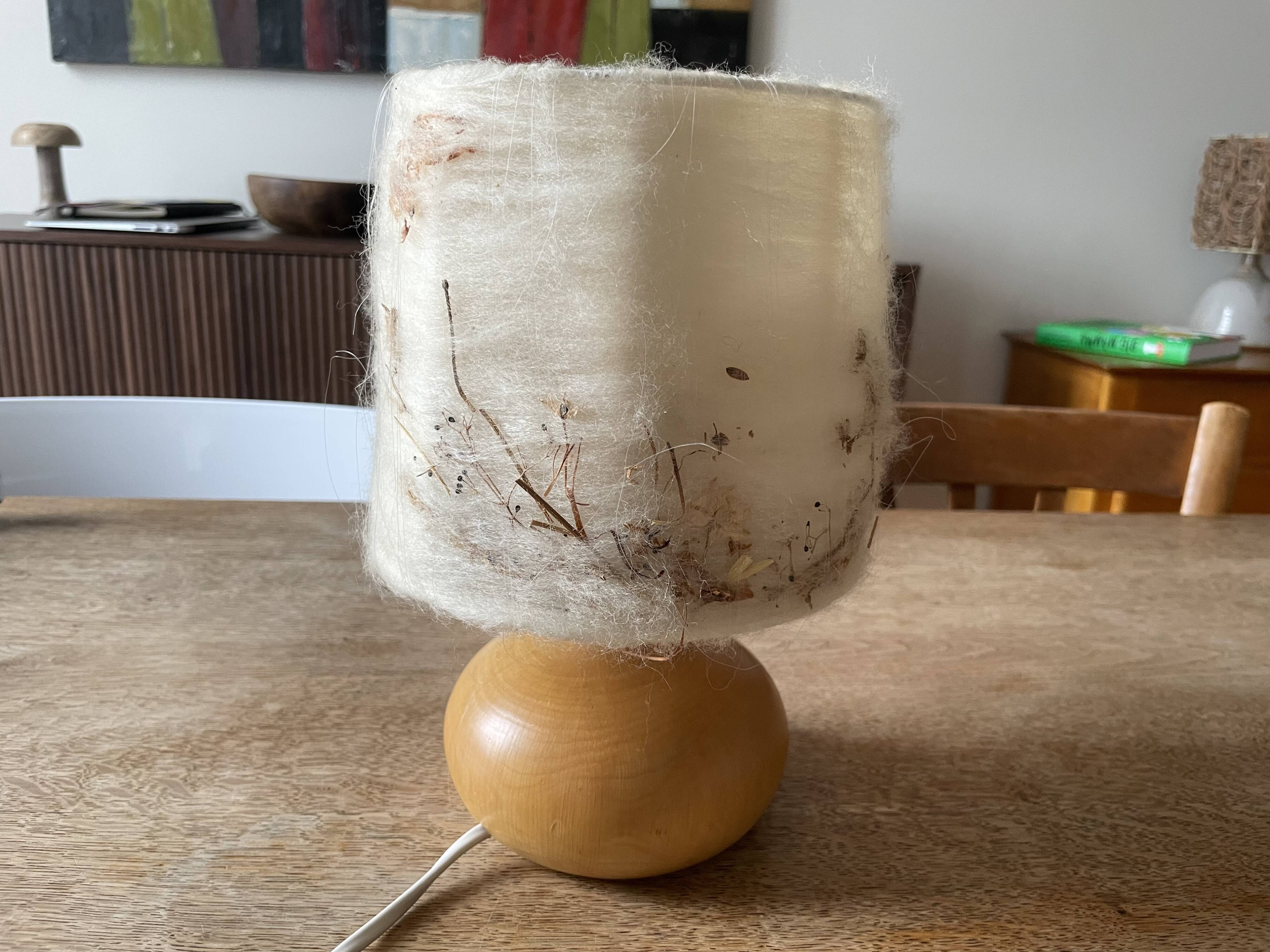 1970s wooden ball lamp