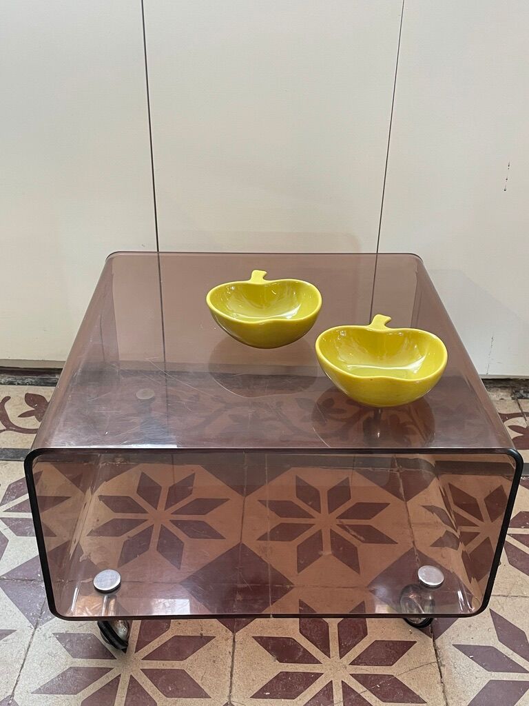 smoked plexi coffee table