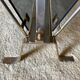 Foldable magazine holder in smoked glass and metal chrome dore 1970