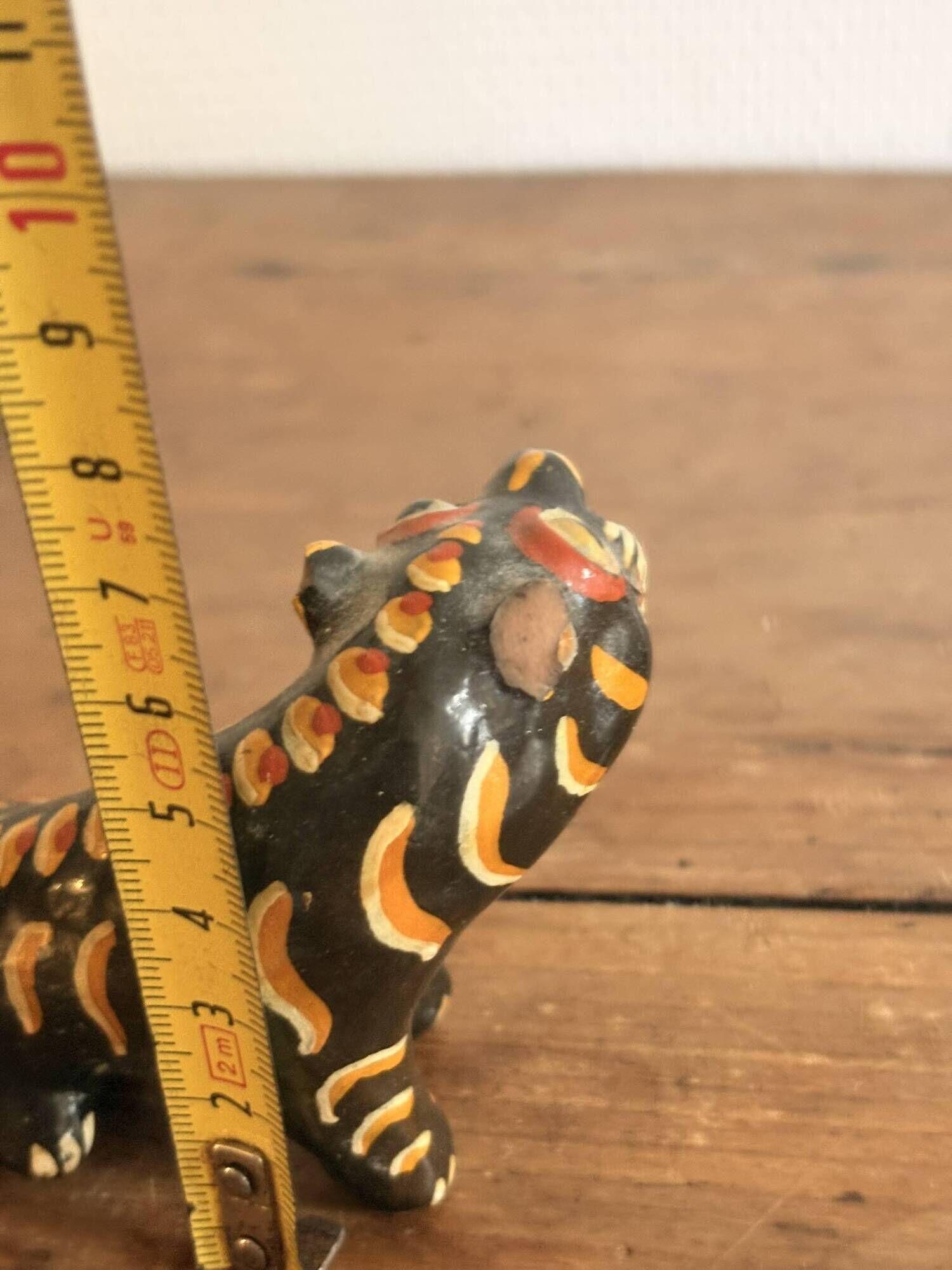 Figurine Animal Sculpture Glazed Terracotta Tiger Alebrije Mexico 2/2