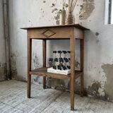 Oak spindle leg console