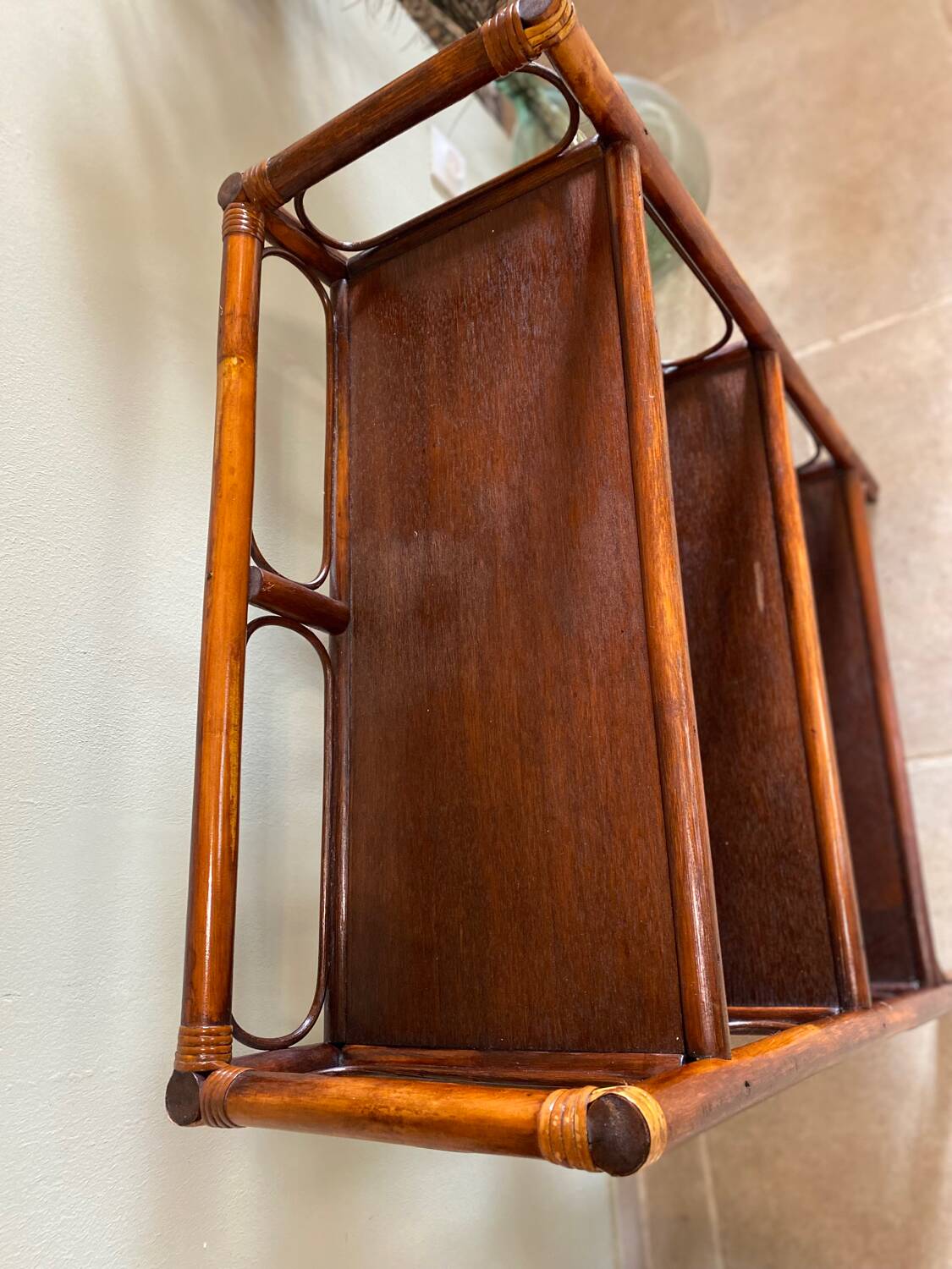 Vintage rattan shelf