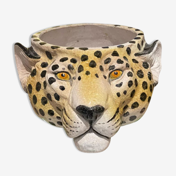 Earthenware leopard head
