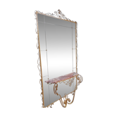 Miroir et console en fer forgé avec chaise de Pierluigi Colli.