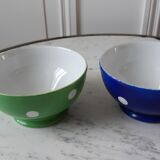 Duo of bowls with klein blue and pistachio green Longchamp 50s