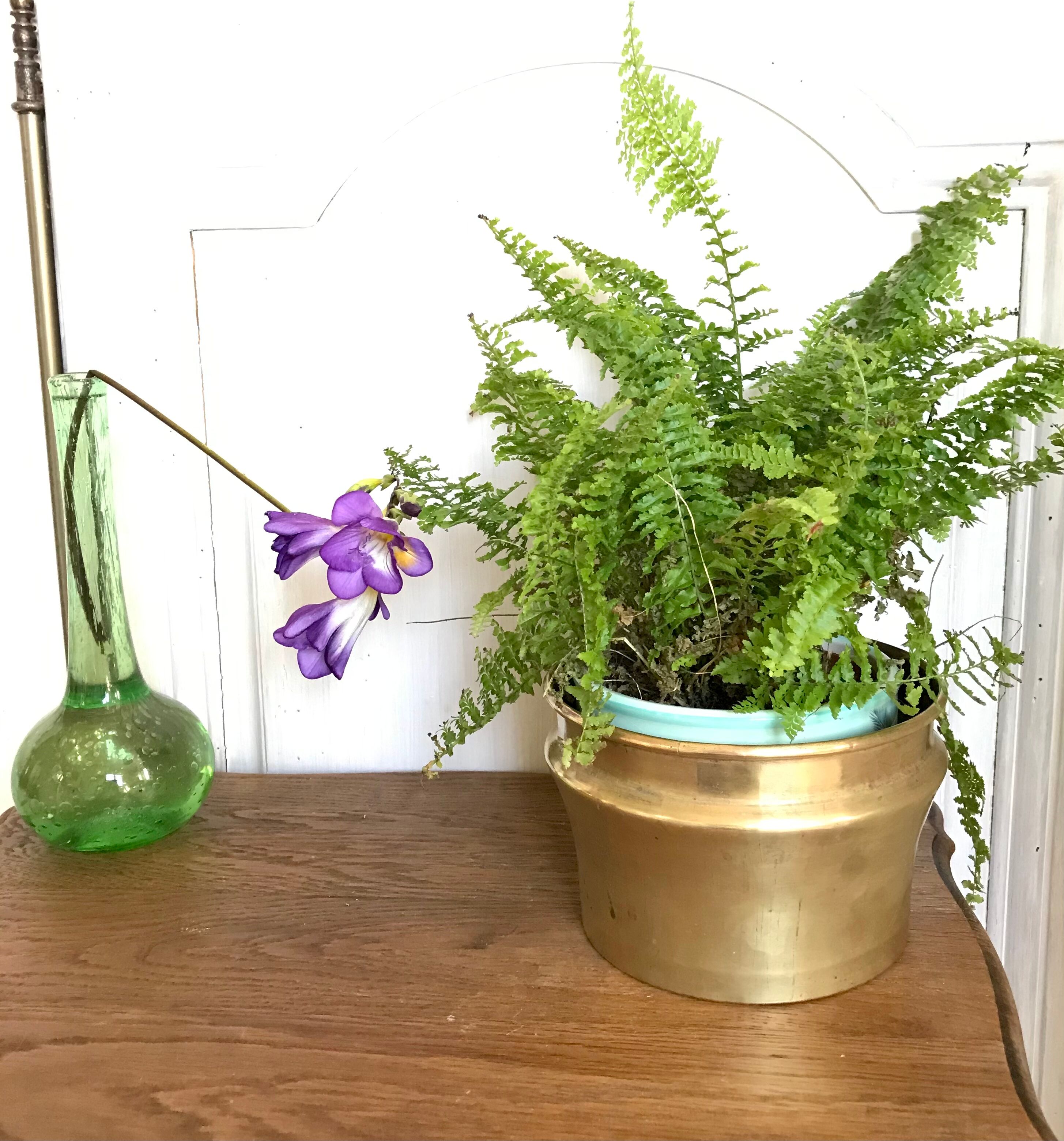Cache-pot en laiton vintage