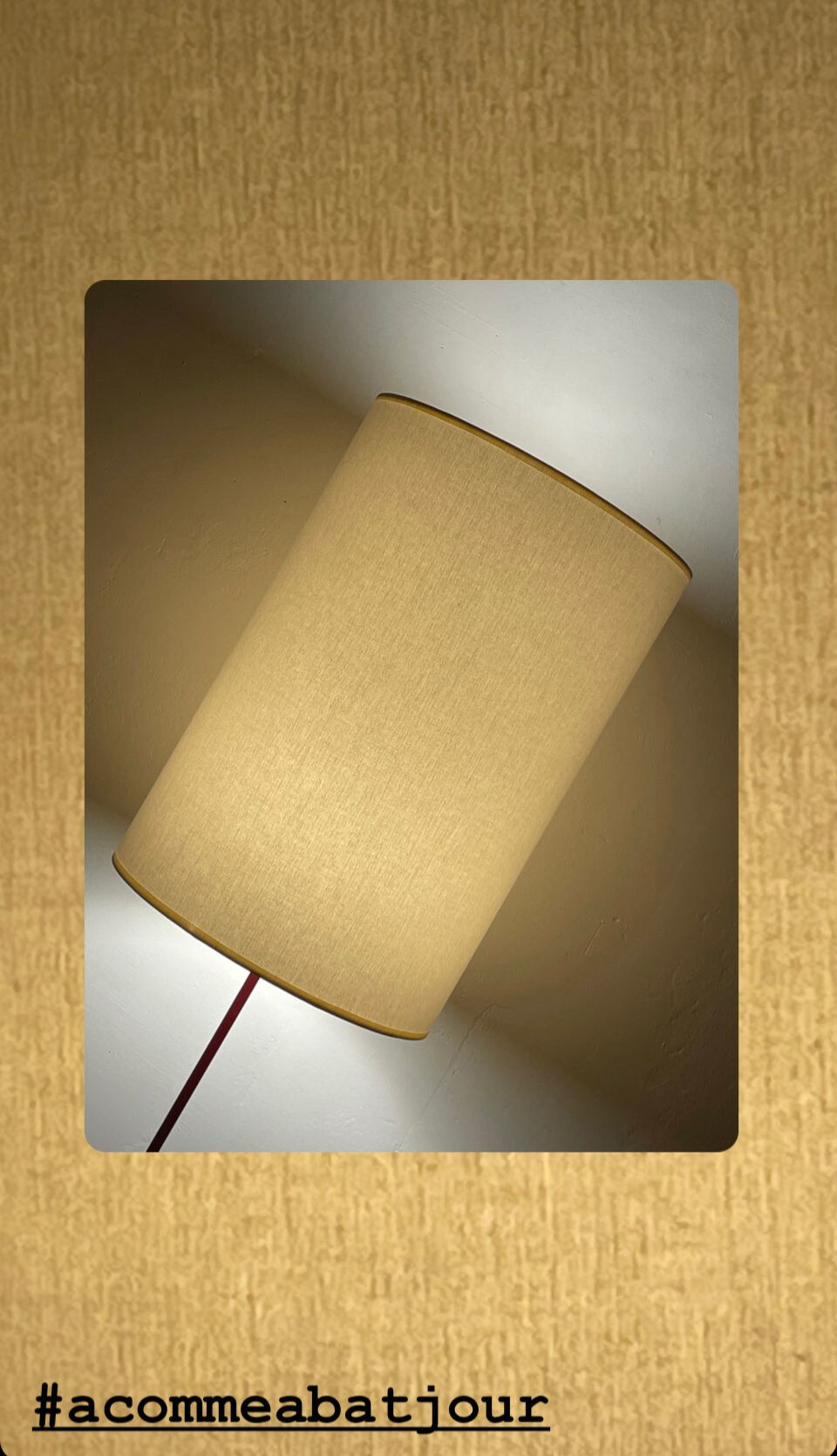 Lampshade with ecru fabric Scandinavian style H37 D25
