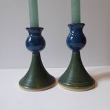 Pair of ceramic candlesticks
