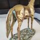 Large vintage sculpture Horse at rest, in solid brass. 22 x 30 cm