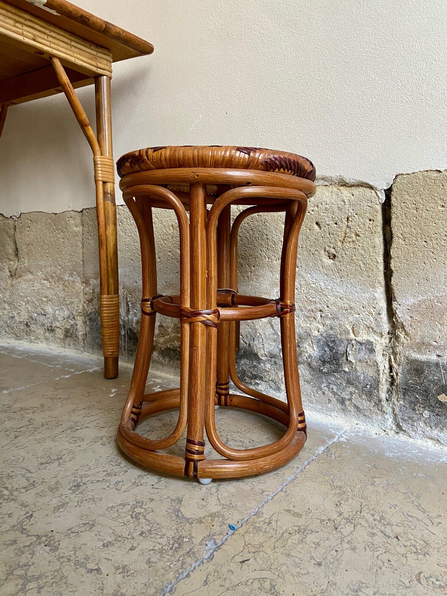 1960s rattan stool