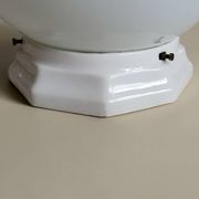 Opaline ball ceiling light, Art Deco/industrial — 1930s-1950s