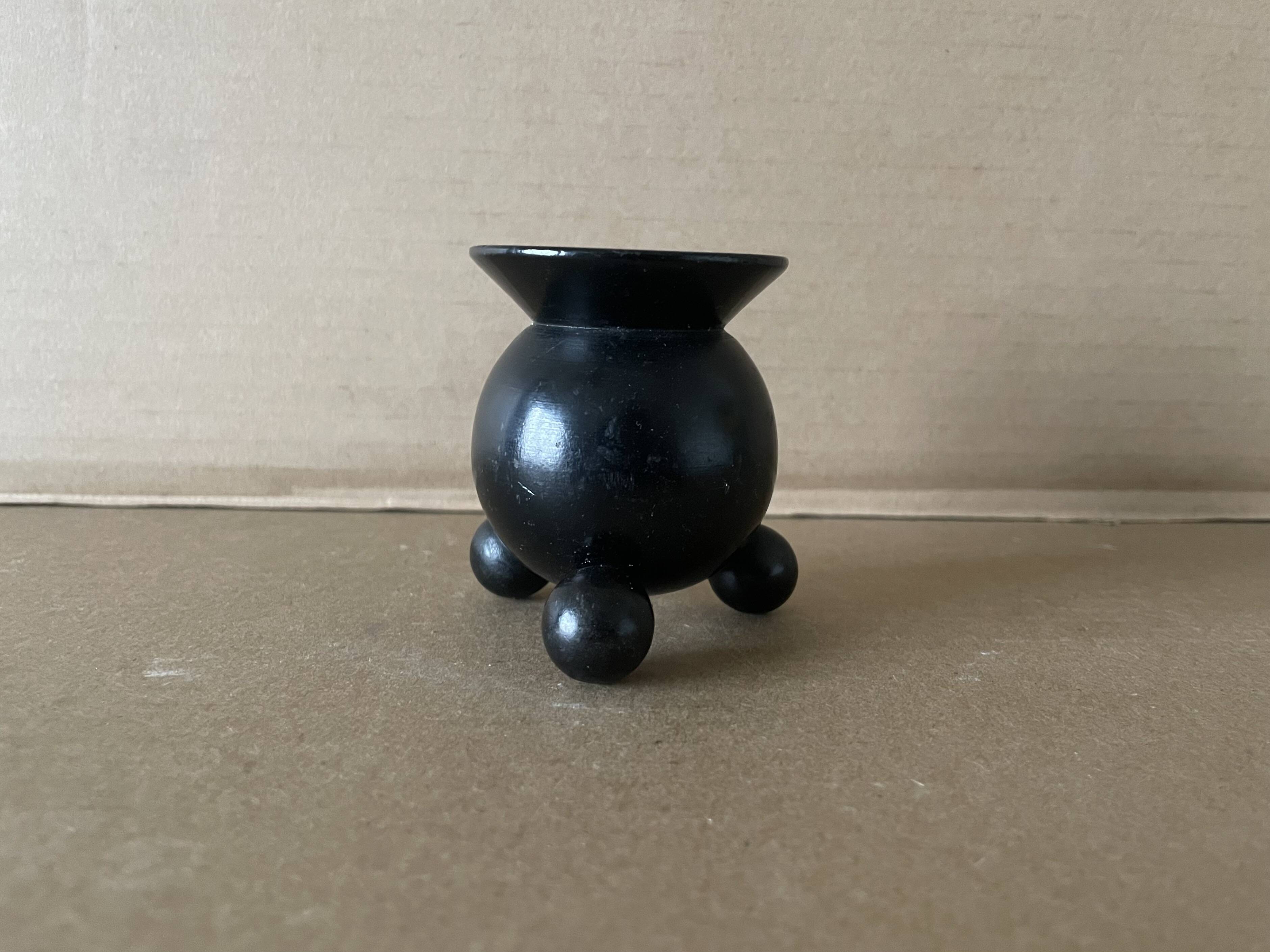 Vintage wooden ball candle holder
