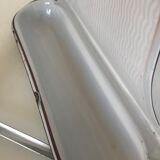 ancien egouttoir en tôle émaillé blanc et rouge