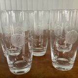 5 orangeade, Ricard or whisky glasses