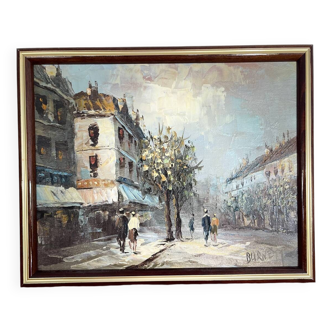 Absolutely charming original oil painting by impressionist artist Caroline Burnett (1877-1950) signed in the corner.