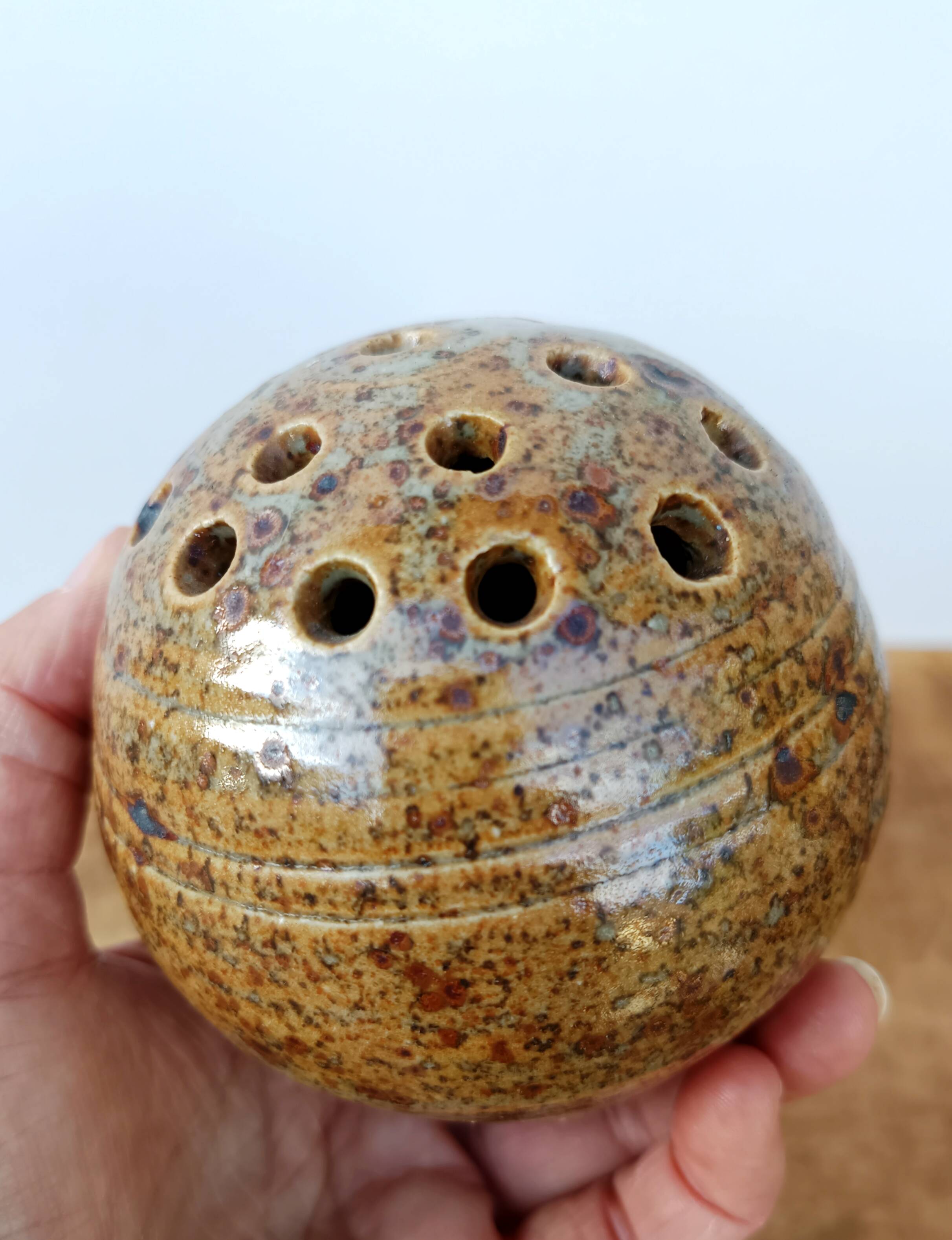 Pique fleurs vintage en grès pyrité Les Salicornes - Le Croisic