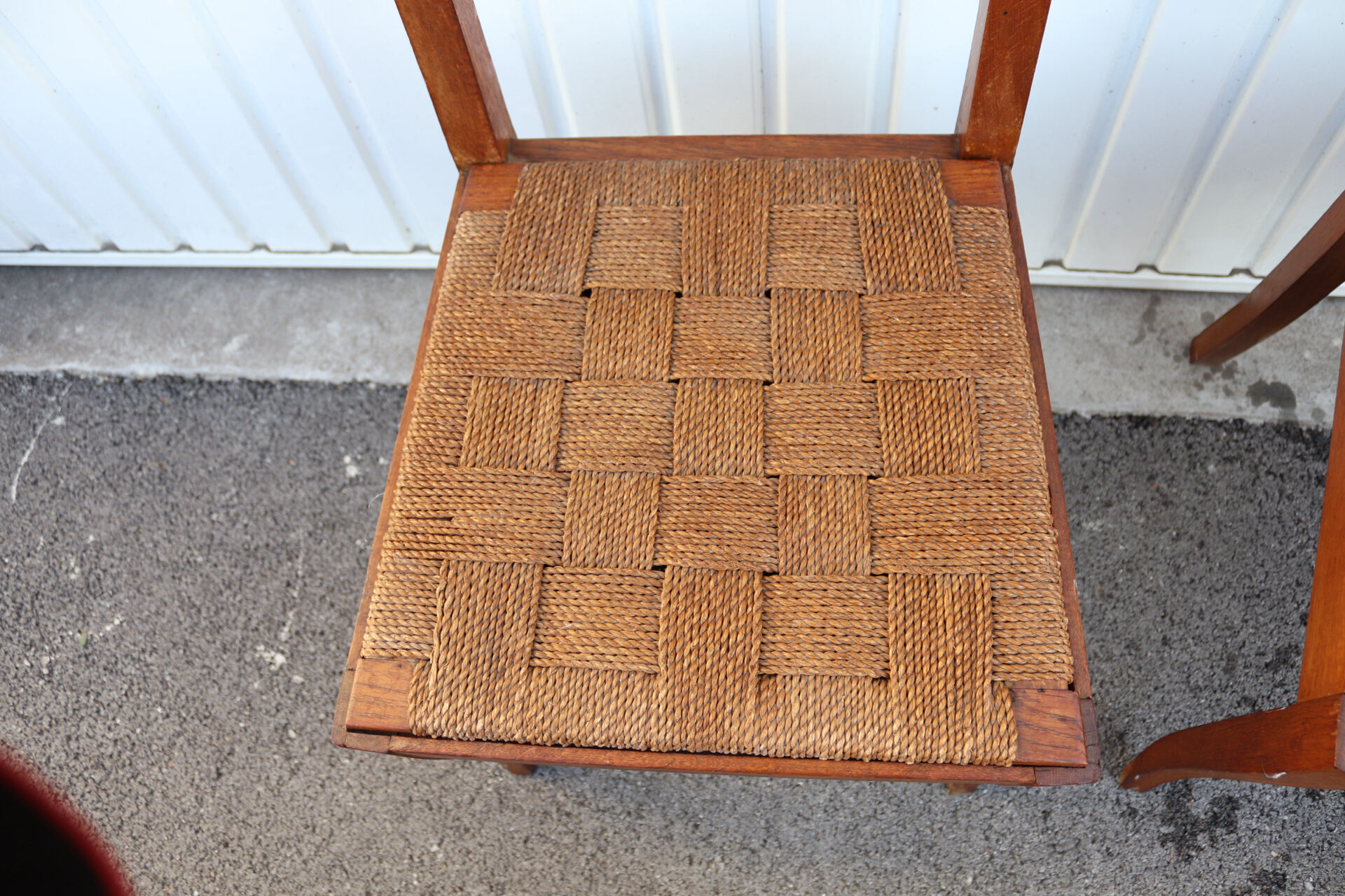 Pair of oak rush chairs
