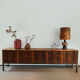 Spanish vintage brutalist oak chest of drawers sideboard cabinet