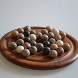 Solitaire game in exotic wood and semi-precious stones