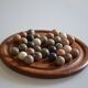 Solitaire game in exotic wood and semi-precious stones
