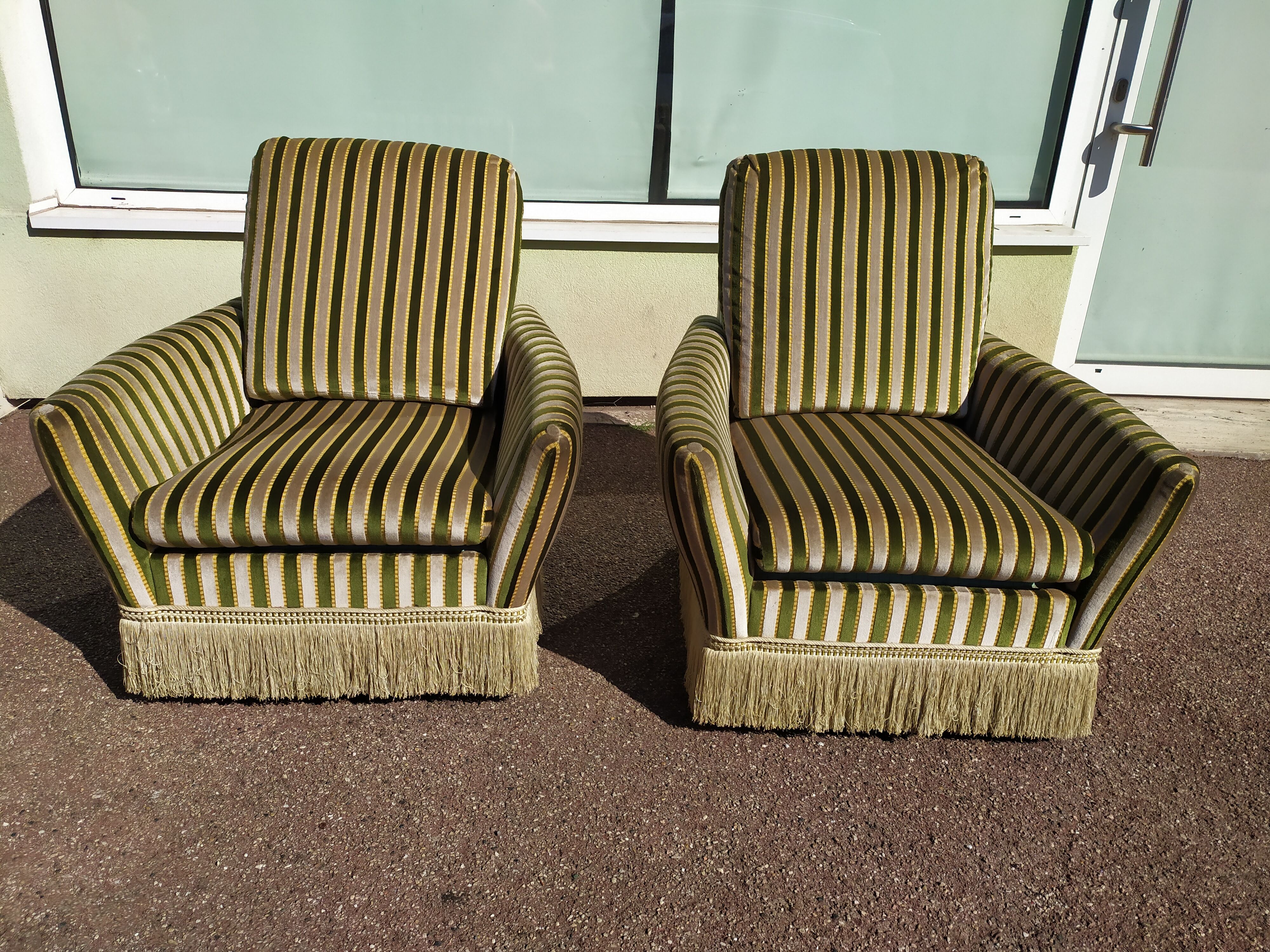 Lot de 2 fauteuils en velours