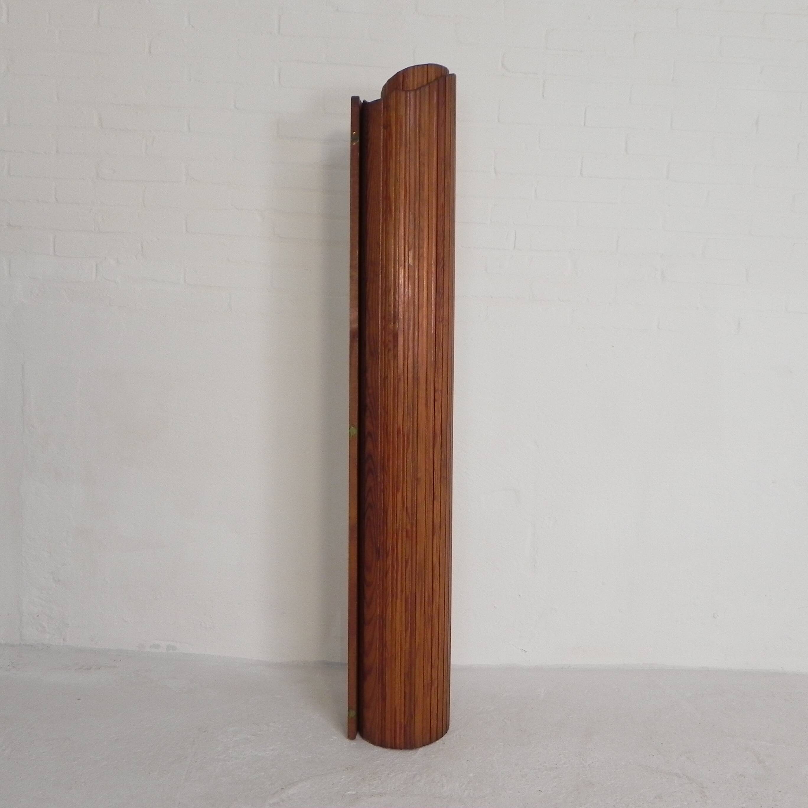 Room divider S.N.S.A. with pine slats in Baumann style, 1950s.
