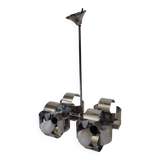 Space Age 4-light chandelier in chrome metal, 1970s