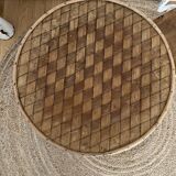 Rattan pedestal table
