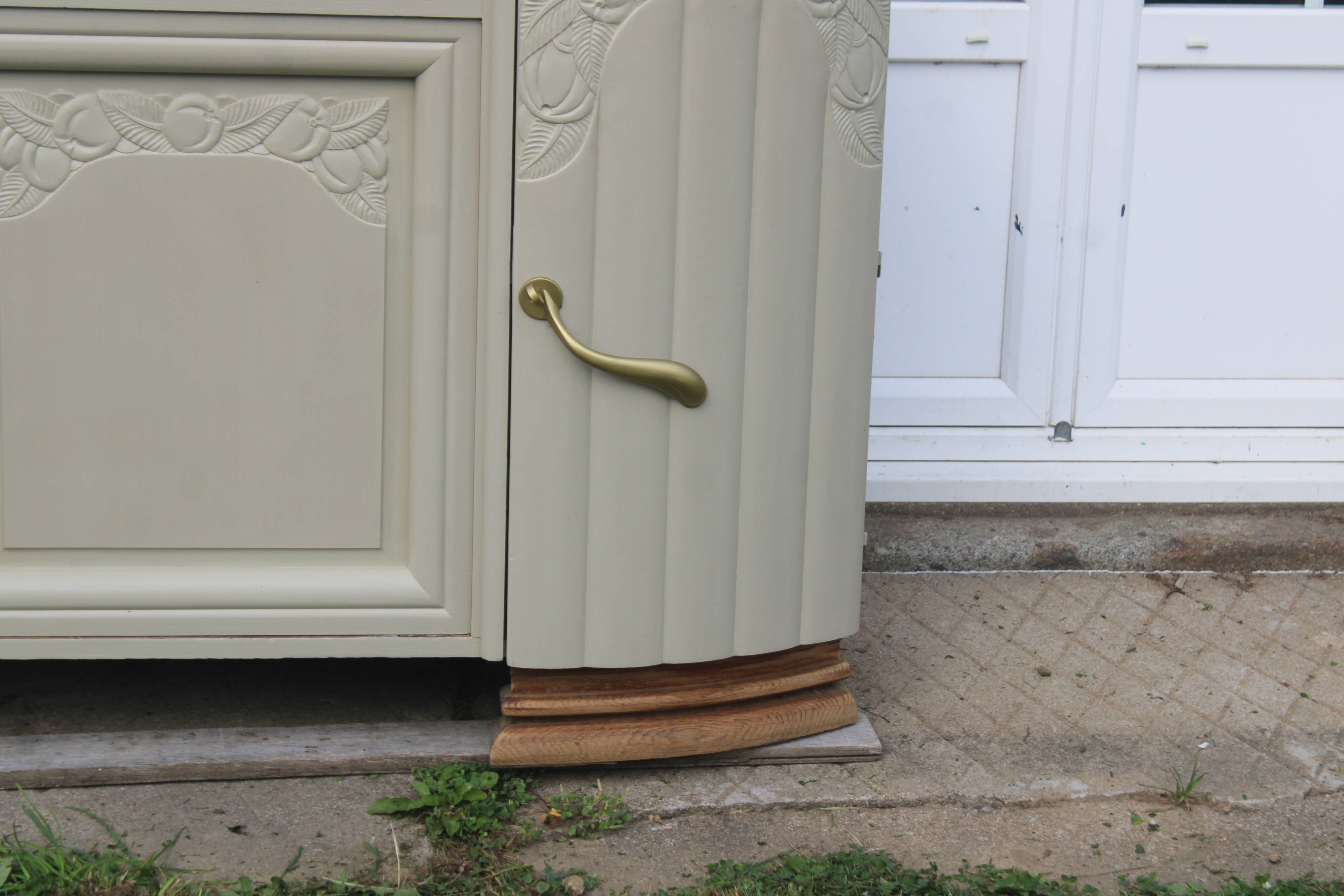 Art Deco sideboard in renovated solid oak – marble top