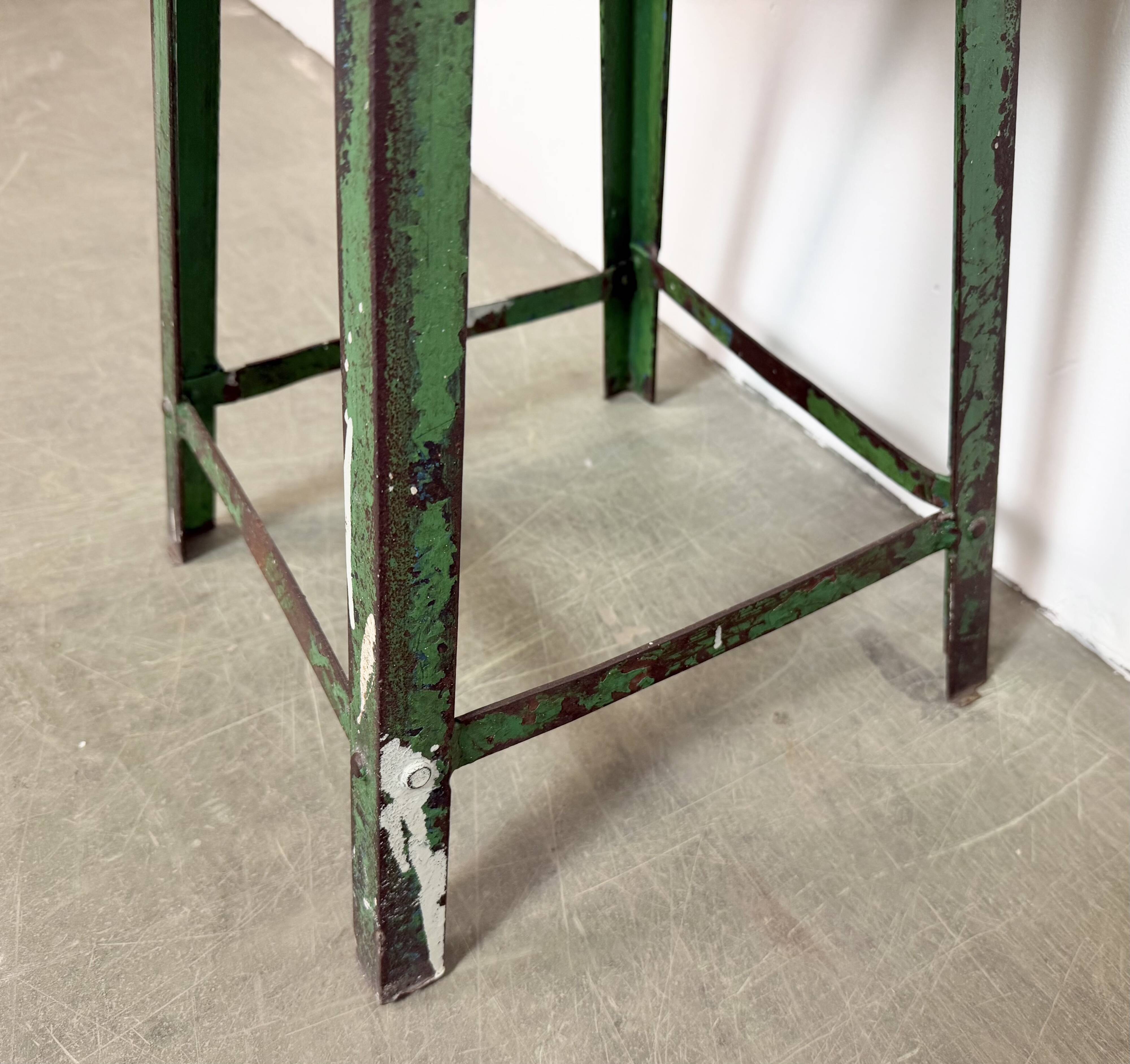 Green Industrial Workshop Stool, 1960s