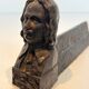Pair of Cast Iron Andirons in the Likeness of Beethoven. France. Circa 1900.