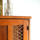 Armoire bois blond et rotin