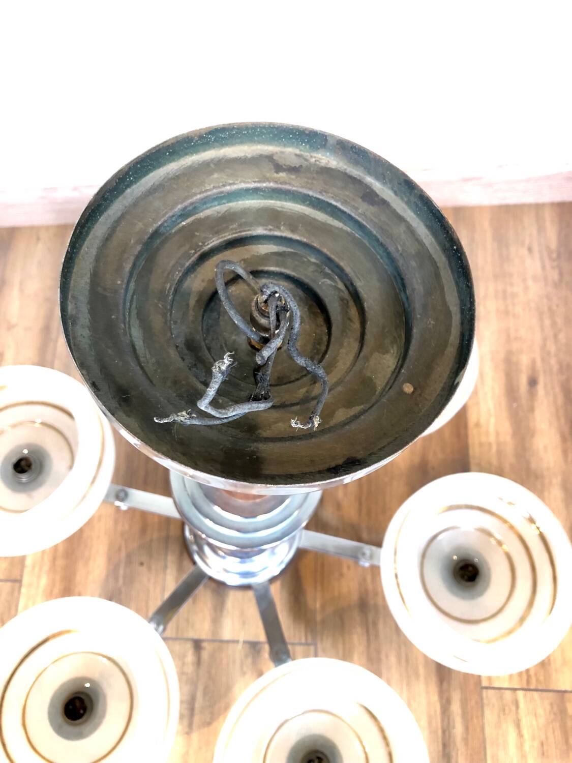 6-light art deco chandelier