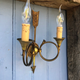 French neoclassical antique wall sconces  highly detailed with hunting horn and arrow motif hunting